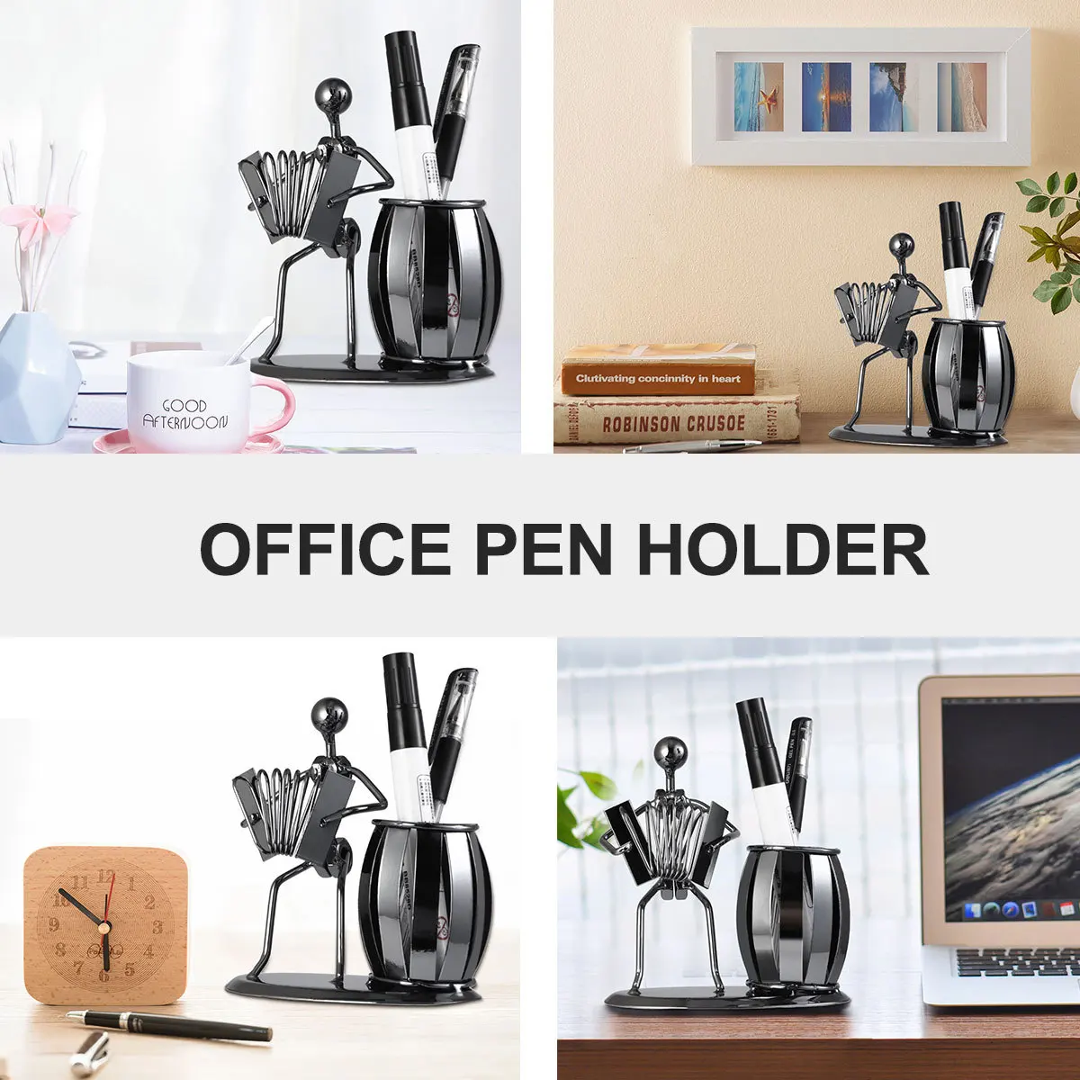 

1Pcs Accordion Iron Pen Holder Creative Desktop Organizer Makeup Brush Holder Stationery Container Portable Office