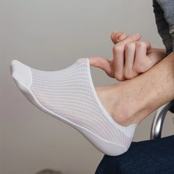 Boat Socks For Men Summer Thin Socks Solid Color Men'S Socks Shallow Mouth Anti-Slip Socks Invisibility Leisure Breathable Soft