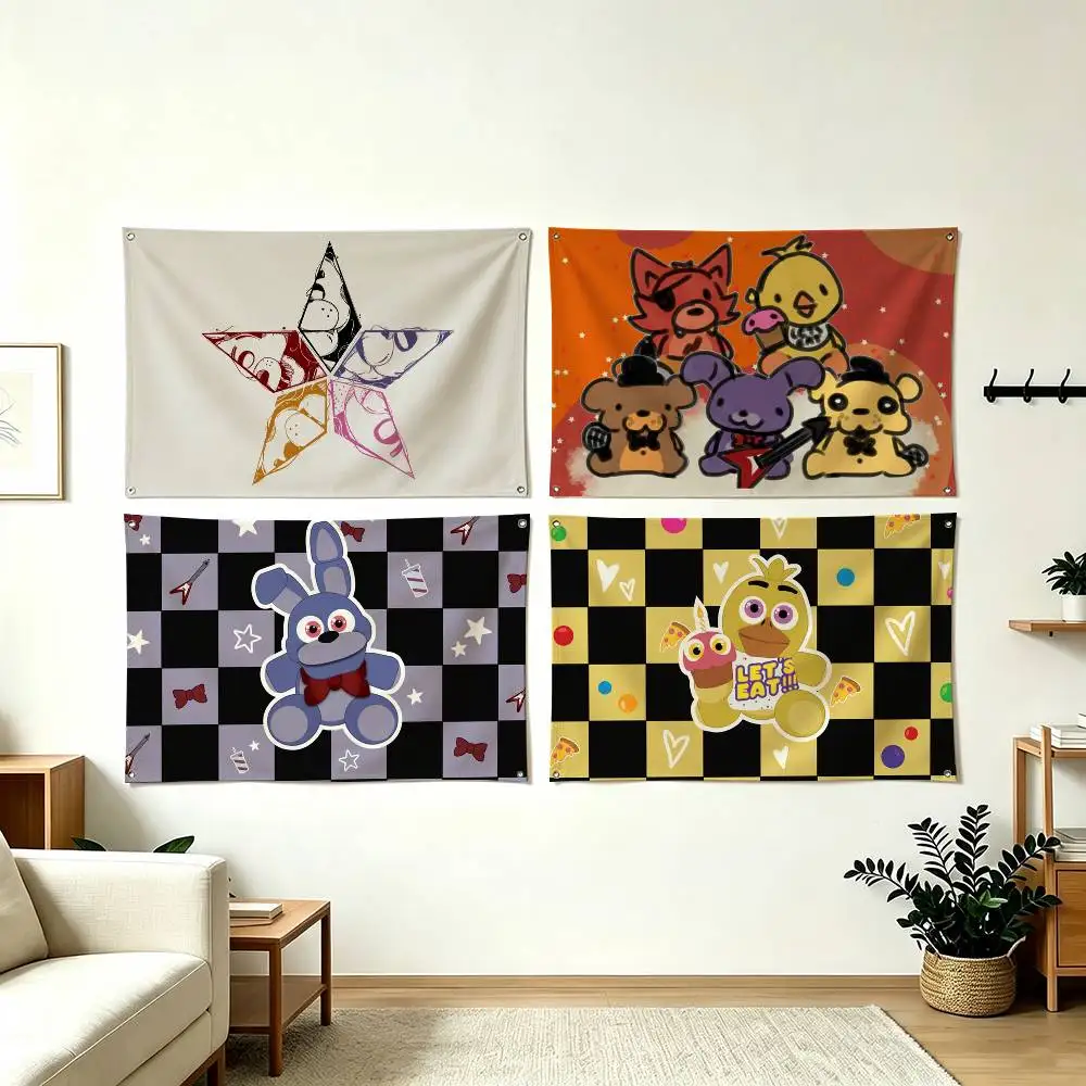 F-Five Nights at Freddy Game Flags Wall Hanging Tapestry Outdoor Garage Room Decorative flag Background Blanket