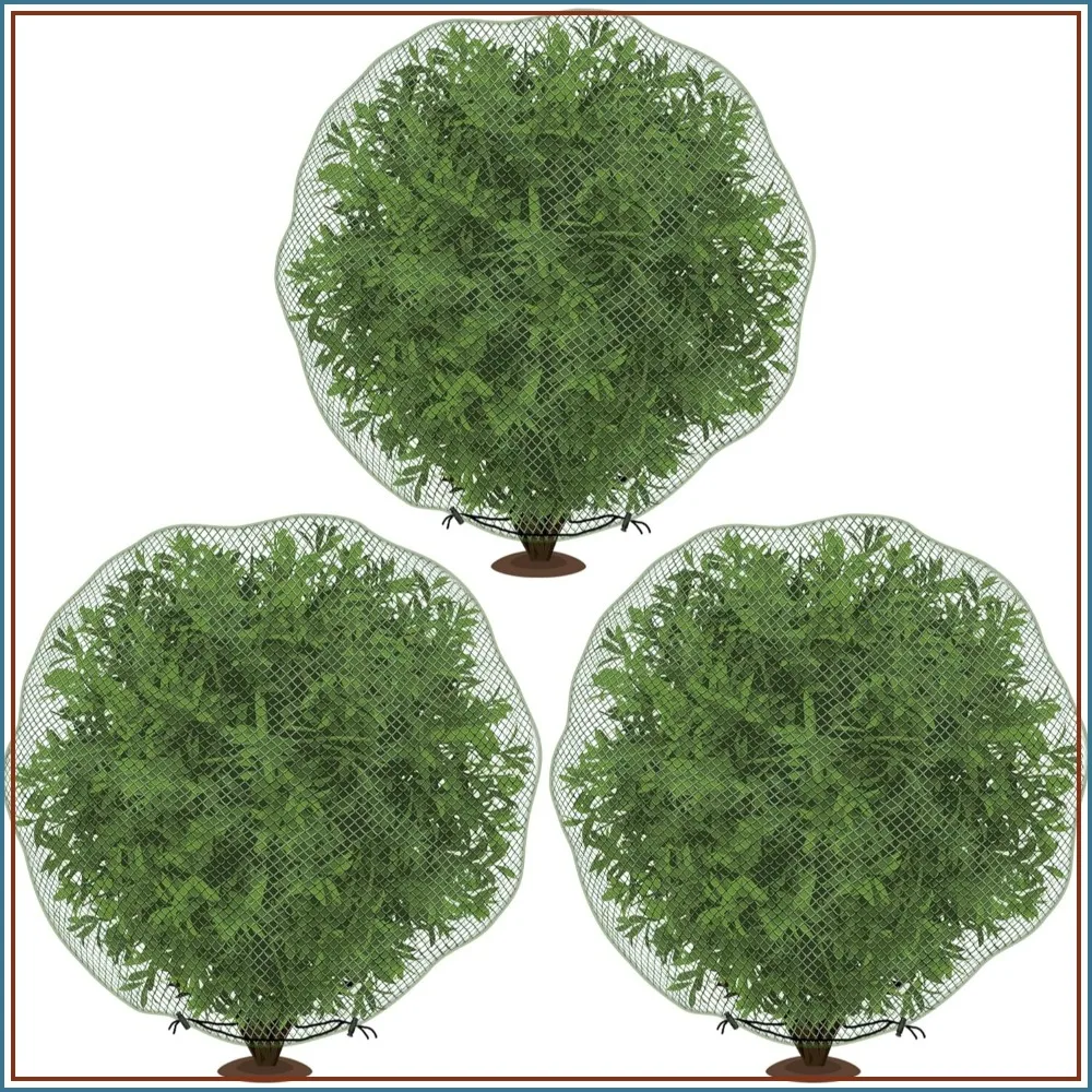 

3 Pcs Deer Netting for Shrubs 7.8x7.8 ft - Reusable Plant Cover to Protect from Deer, Birds & Cold