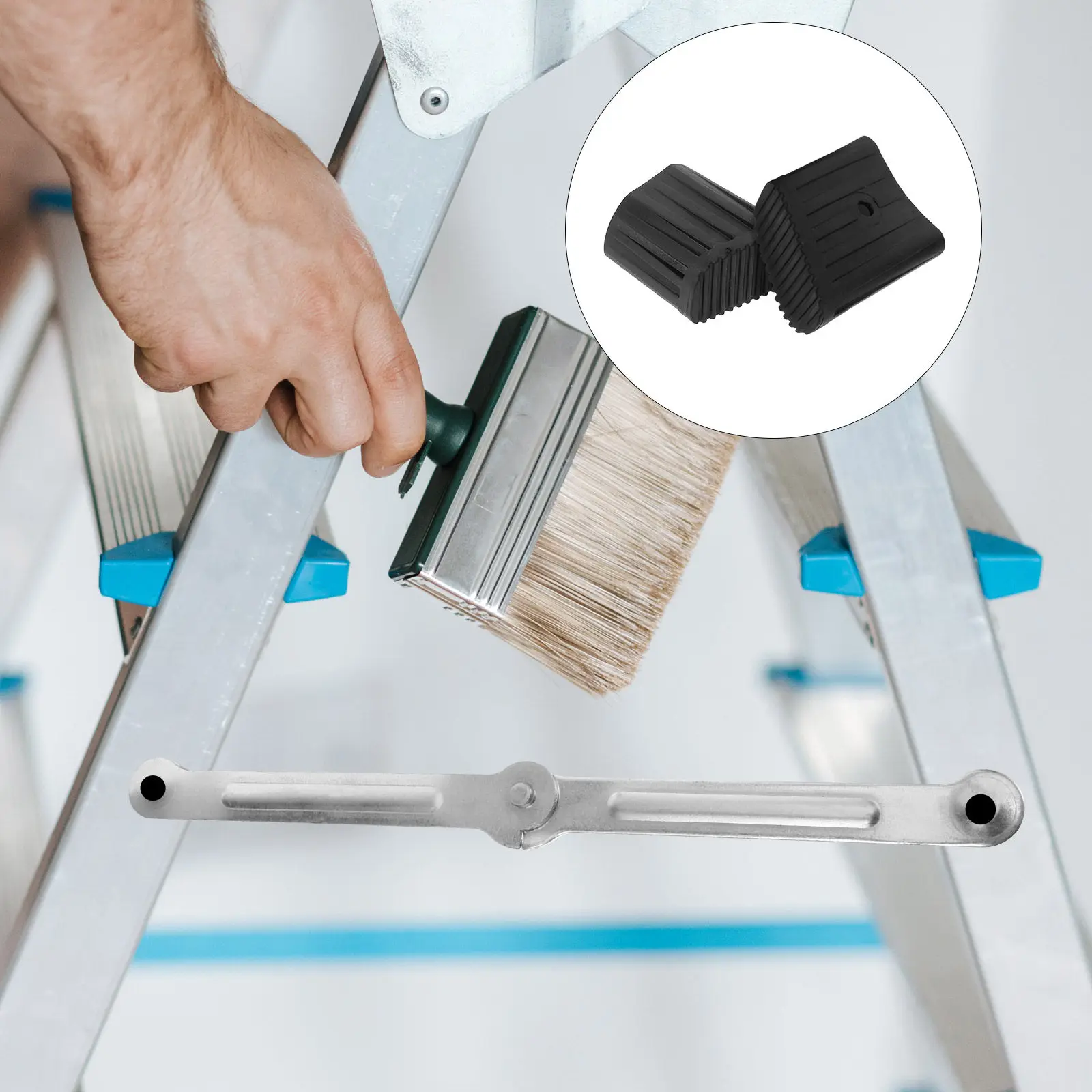 4Pcs Ladder Foot Covers Rubber Non-Slip Ladder Feet Protectors for Home Workshop Construction Floor Protection Skid Resistance