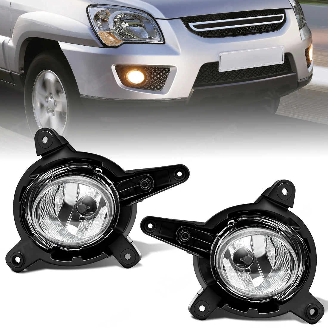 

Left Right For Kia Sportage 2009 2010 2011 2012 Halogen Fog Light Assembly Front Bumper Foglamp Driving Light Replacement Part