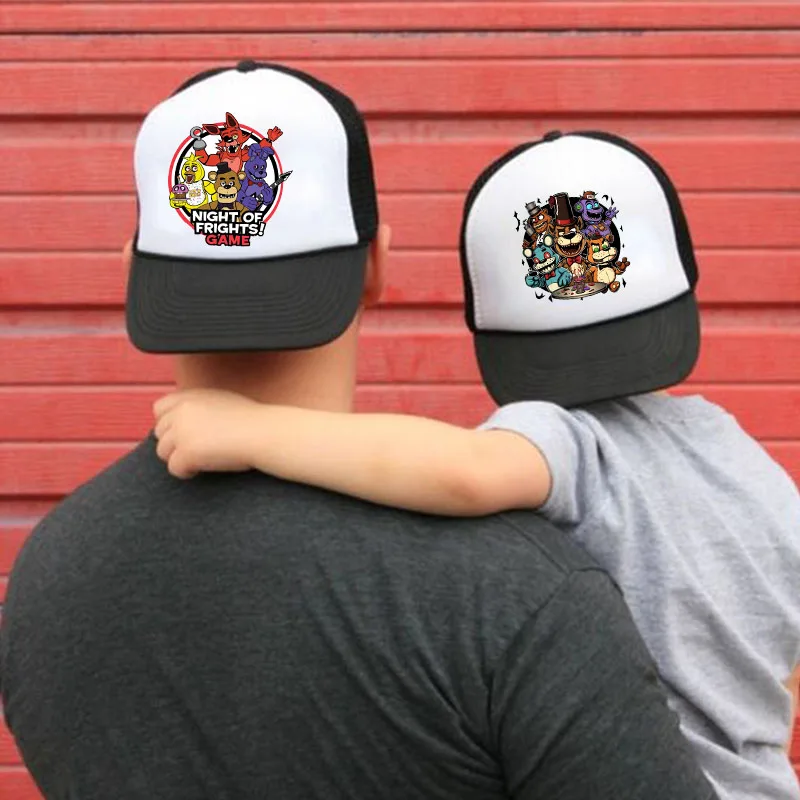 Five Night Freddys Baseball Cap Black Cartoon FNAF Unisex Hip Hop Peaked Hat Horror Bear Parent-Child Summer Sunshade Bonnets - view 2