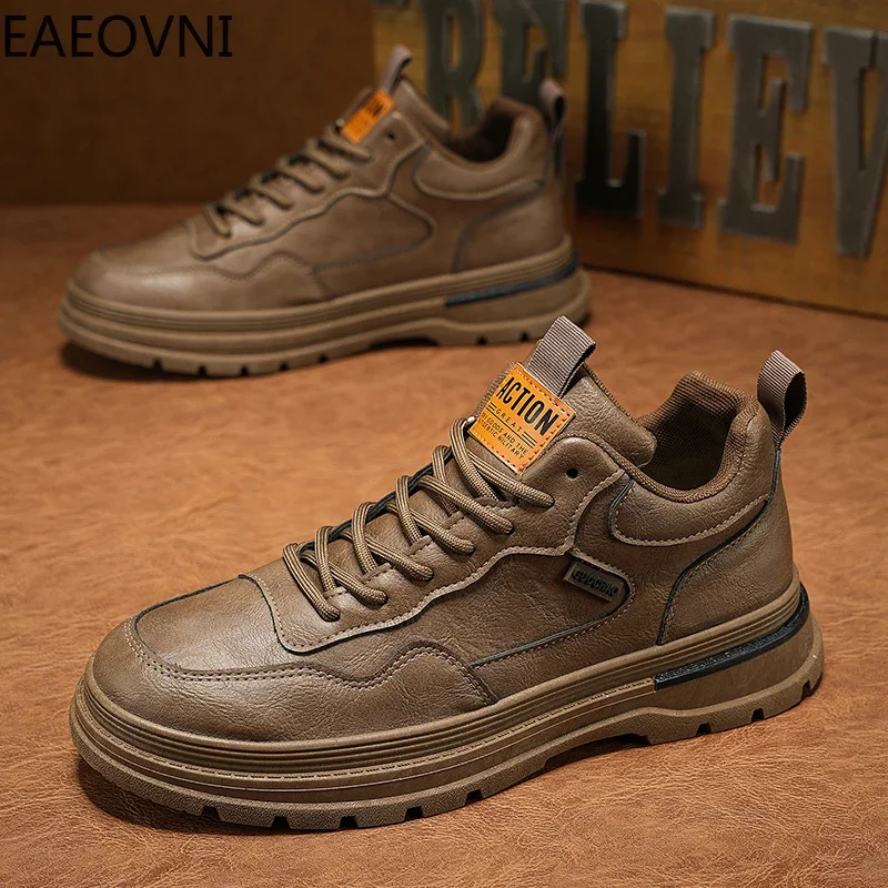 

Мужские байкерские ботинки, легко чистящиеся, нескользящие защитные ботинки, мужские износостойкие легкие мужские зимние ботинки, простые низкие кеды, популярная модель