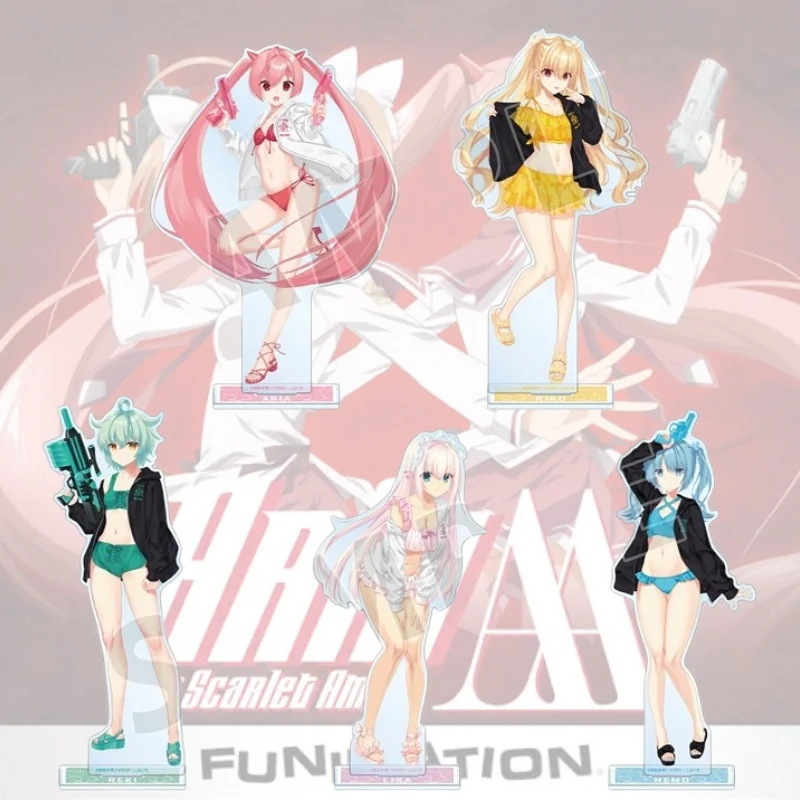 Aria the Scarlet Ammo Anime Kinji Tōyama Aria H. Kanzaki Acrylic Stand Model Figure Cosplay Plate Holder Topper Keychain Gift