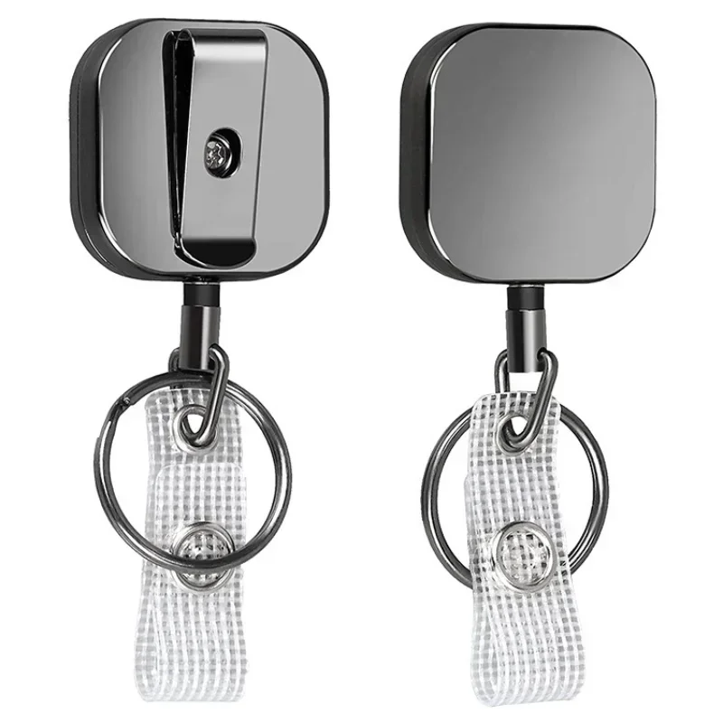 1pcs Retractable Badge Reel ID Card Lanyard Name Tag Metal Key Chain Ring Belt Clip Pull Keyring Id Badge Holder Badge Clip image 2