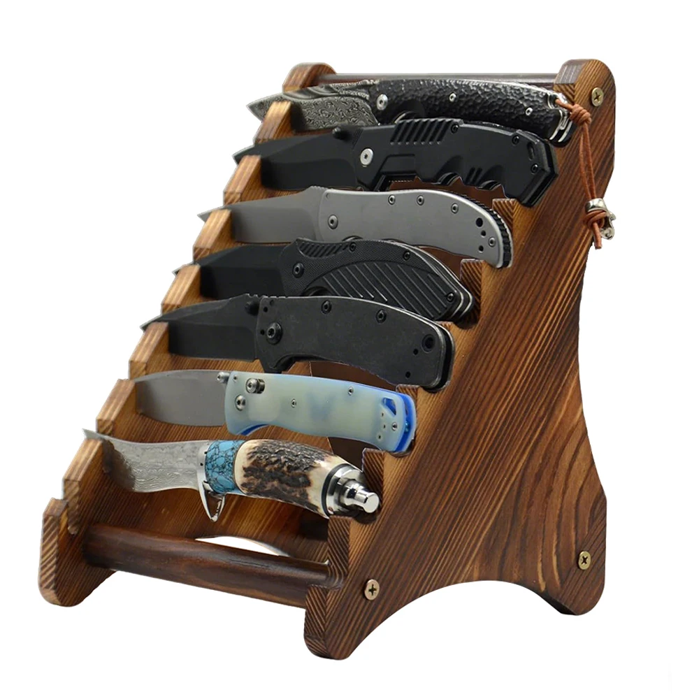 Soporte plegable de madera organizador para cuchillos tácticos - imagen 5