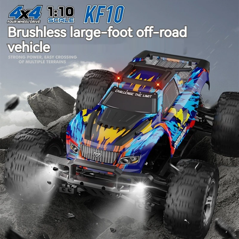 Kf10 Brushless High-Speed Car 1:10 Full Scale Four-Wheel Drive Remote Control Car Off-Road Climbing Car Rc Toy Stunt Racing Car