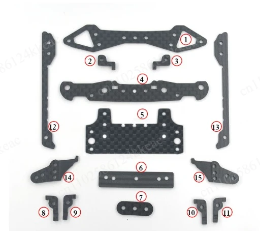 Homemade Mini 4WD Carbon Fiber CNC Kit MS/MSL/VZ Internal Suspension Car Swing Track Fish Head Pivot Sliding with Screw