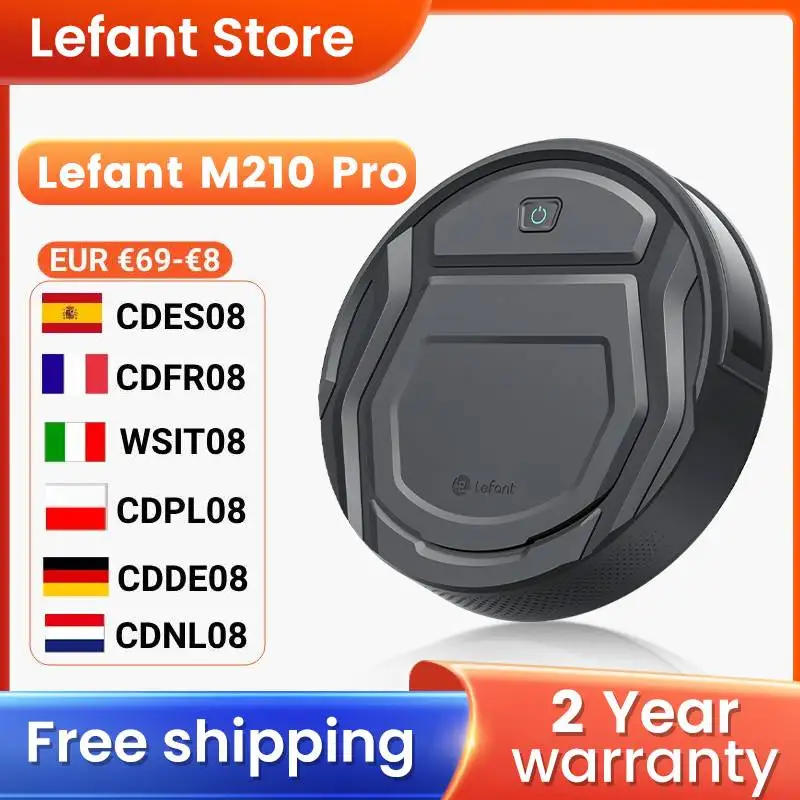 Lefant M210 Pro Robot Vacuum Cleaner, 2200Pa Powerful Suction, 120 Mins Runtime, Automatic Self-Charging, Wi-Fi/App/Alexa Contro