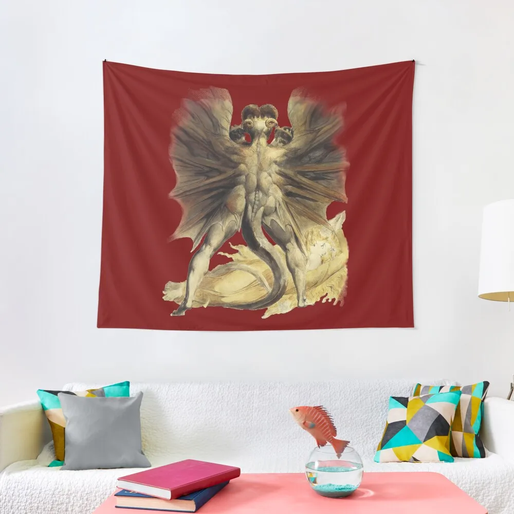 

William Blake: The Great Red Dragon Tapestry Decoration Room Kawaii Room Decor Room Aesthetic Tapestry