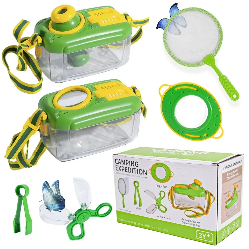 

Students Vest Hat Outdoor Insect Exploration Explorer Costume Camping Outdoor Adventure Tools with Magnifying Glass Explorer Kit