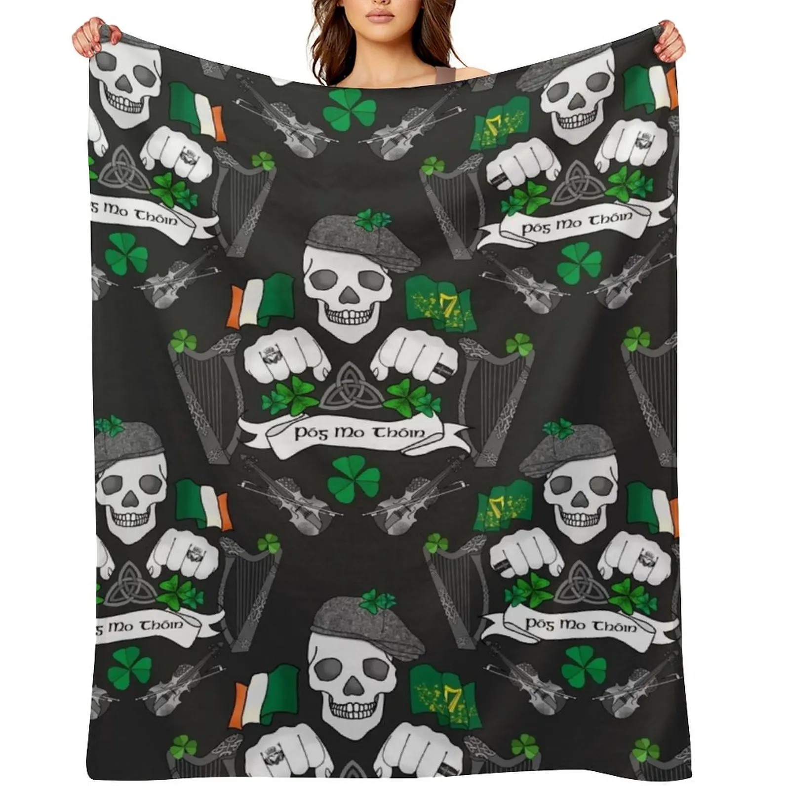 

Irish Celtic Punk Rock Throw Blanket christmas gifts Sleeping Bag Decorative Throw Thin Blankets