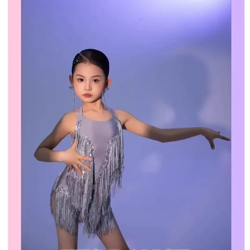 Ropa de baile latinoamericano de salón, falda con flecos y borlas, vestido para niña, chacha, samba, competición, flecos, práctica de baile