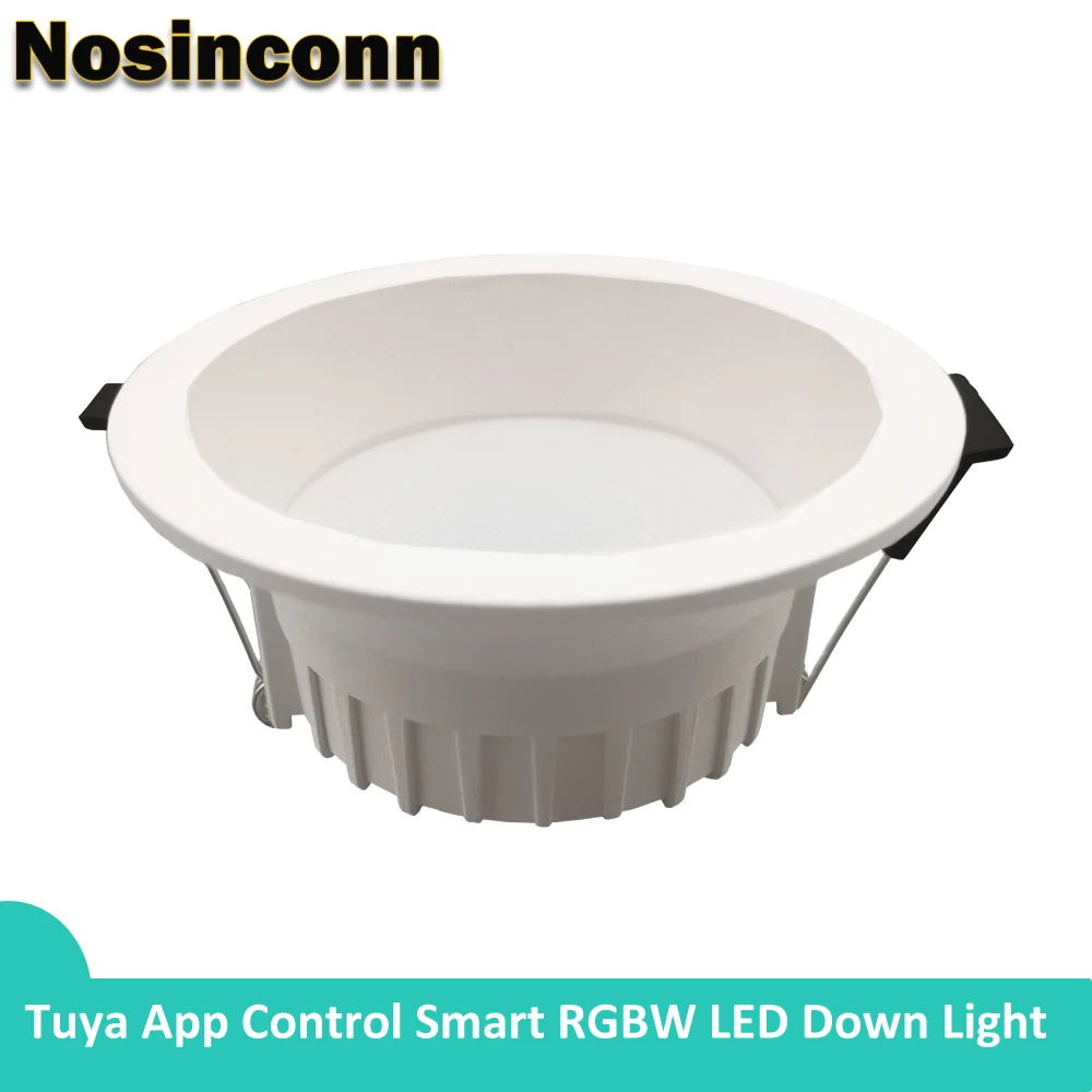 Tuya Smart LED Downlight Bluetooth LED Ceiling Recessed Down Light Dimmmable Spot Lamp 10W 15W RGB +CW+WW Changeable for Kitchen