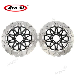 Arashi 1 Pair CNC Floating Front Brake Disc Rotor Disk For KAWASAKI ZX12R NINJA 2000 2001 2002 2003 ZX-12R M8x30mm Bolts Screw