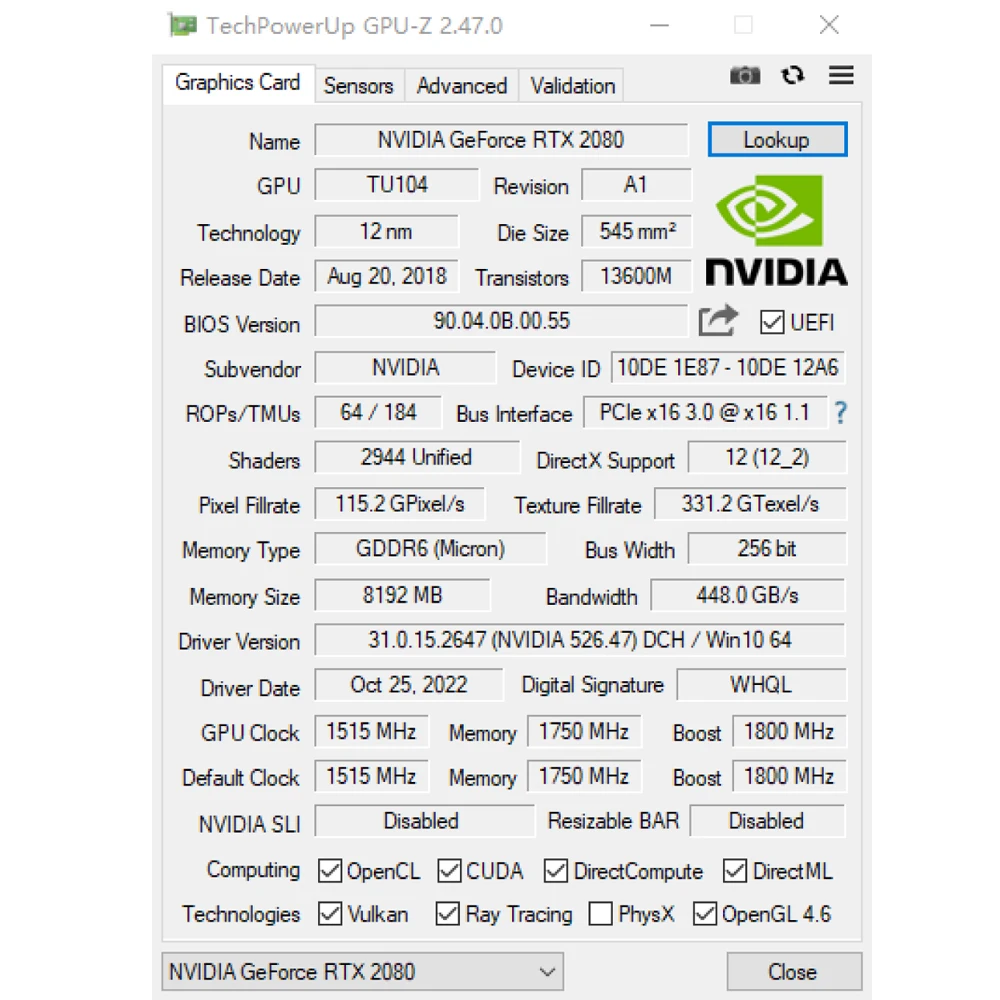 VIOCO RTX 2080 Graphics Cards 8GB GDDR6 256Bit 12NM NVIDIA For Desktop PC Computer Support Mining GPU Gaming Video Card