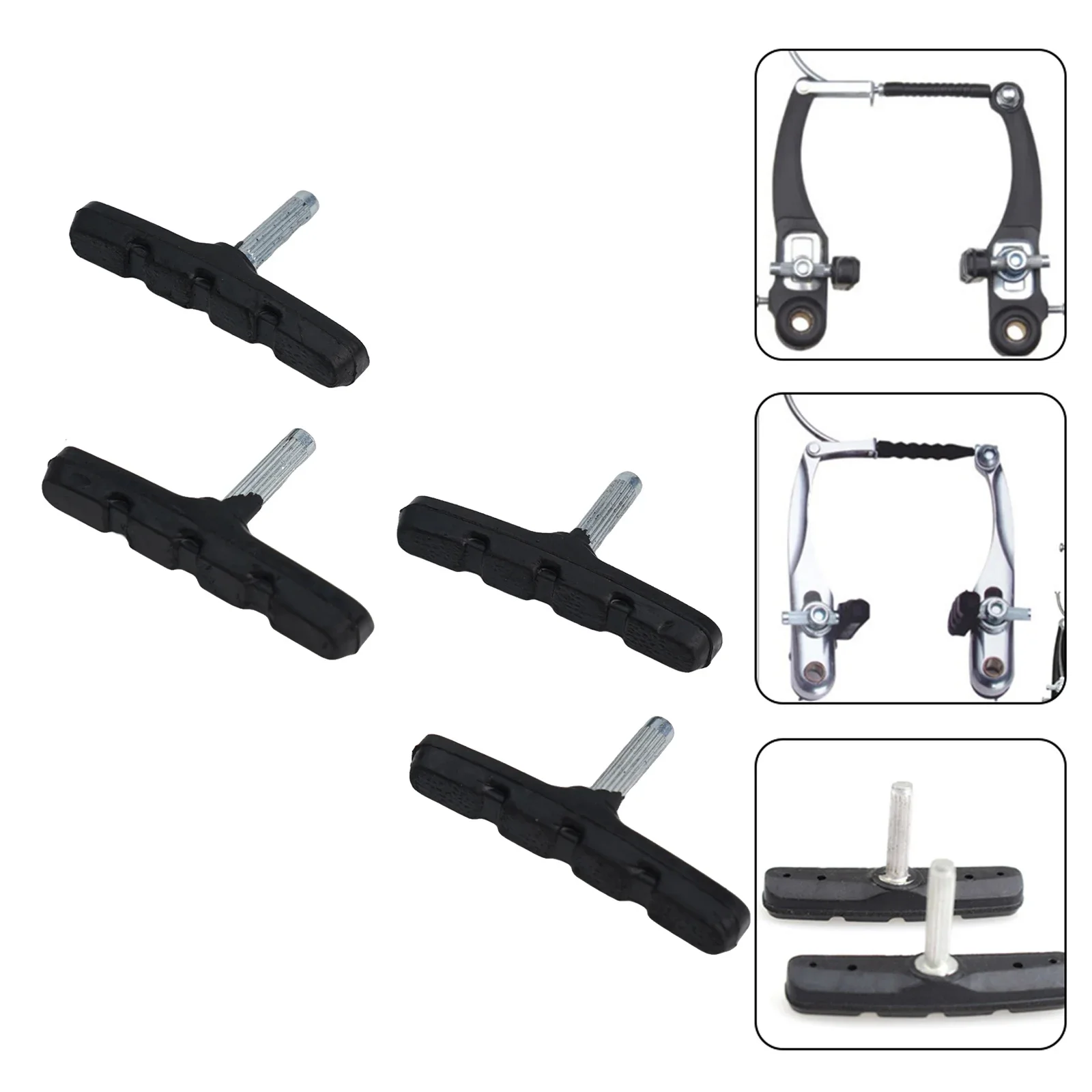 4-8pcs Bicycle Brakes Pads Block 70mm T Blocks For MTB Road Bike Bicycle V-Brake Shoes Cycling Replace Accessories ﻿