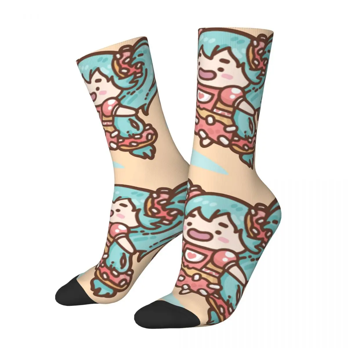 Funny Crazy Compression Sock for Men Cute Girl Hip Hop Harajuku Slime Rancher Game Happy Quality Pattern Printed Boys Crew Sock