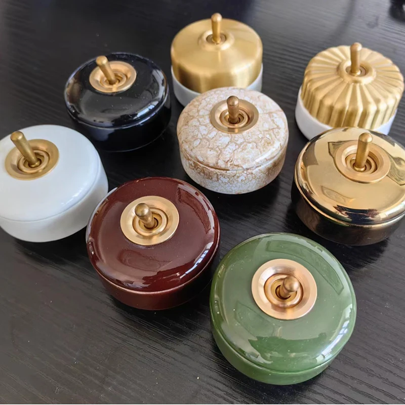 

High Quality Ceramic Old Retro Switch Brass Lever Single Light System British Decorative Switch