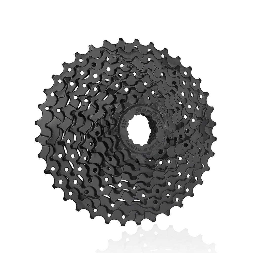 SUNRACE 9 Speed MTB Cassette Sprocket CSM98 11-36T HG Black Freewheel for Mountain Road Bike Compatible Shimano Sram