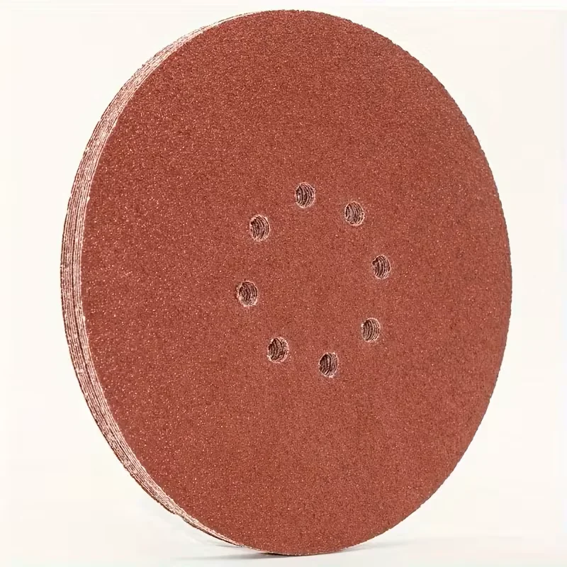 9-inch 8-hole sandpaper disc, suitable for dry wall sanding machines, designed to easily attach to 9-inch sanding machines