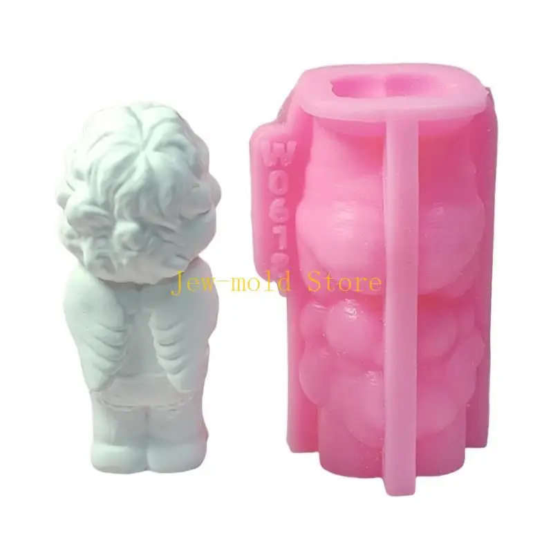 

C71B Silicone Mold for Heart Holding Angel Figurine High Temperature Resistant Mould