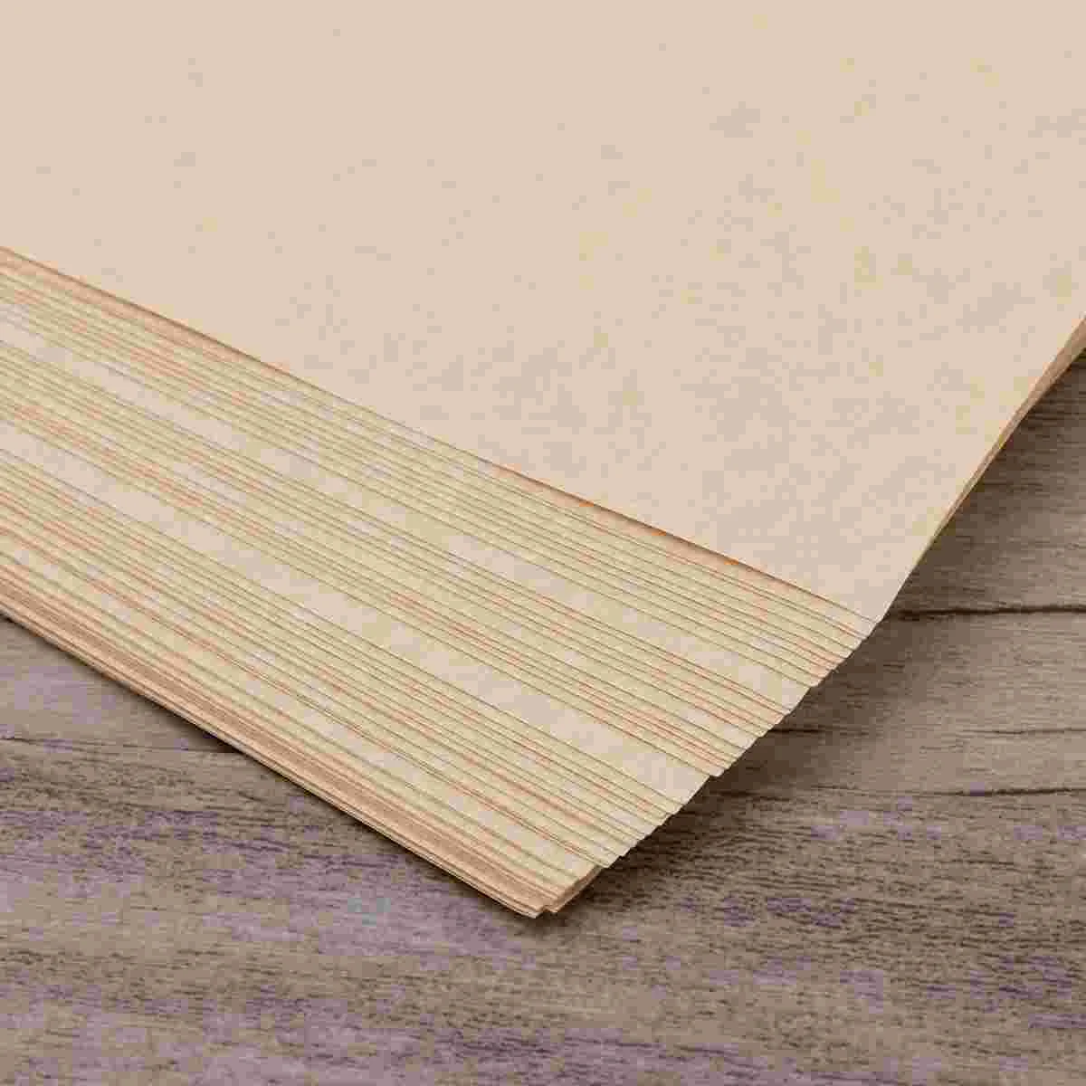 50Pcs A4 Paper Sheets Parchment Retro Paper for Certificate and Diploma 90g (Light Brown) light color paper