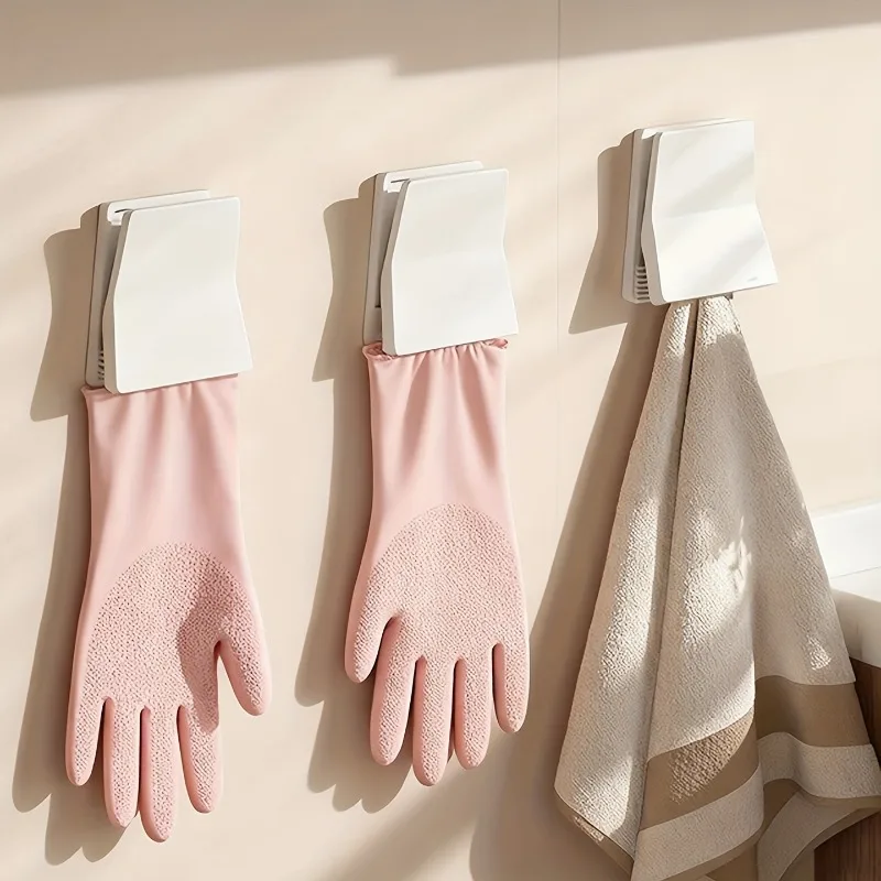 4pcs Kitchen Glove Holder, Dishwashing Glove Hook,Household Rubber Glove Storage Rack, Dishcloth Clip, Glove Hanger,Storage Clip