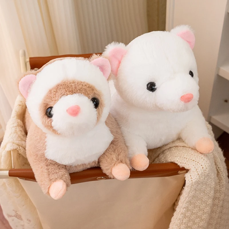 

Милые мультяшные плюшевые игрушки в виде ангорского кролика, реалистичные мягкие игрушки-имитации, плюшевые куклы в виде лежащей норки для детей, девочек, подарки, декор