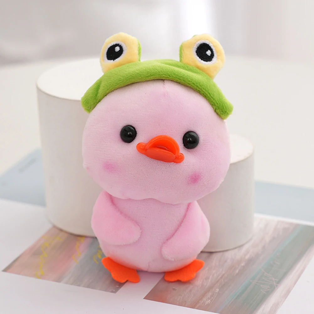 Cute Little Duck Doll Plush Toy with Hat - Transforming Plush Pendants for Kids' Backpacks