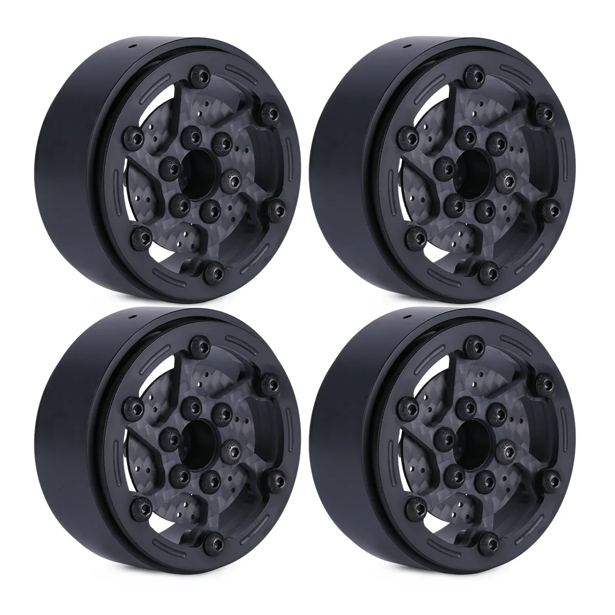 59mm 1/10 Crawler Carbon Fiber Rim With For SCX10 D90 TRX4 TF2 CC01 Capra RC Car Part RC Car Accessories Replacement Parts