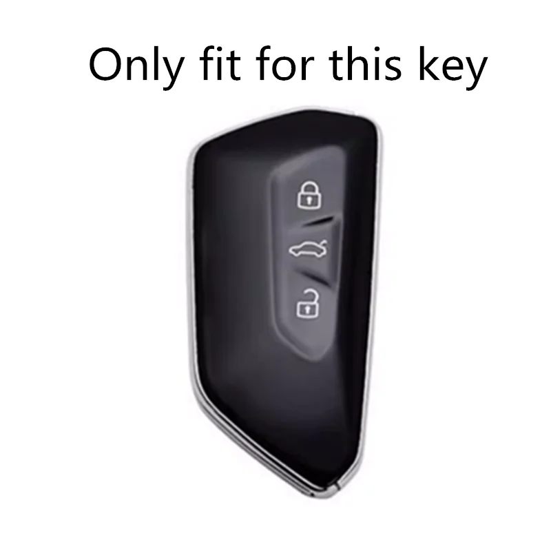 Key Fob Cover for VW Volkswagen Golf 8 ID.3 ID.4 2020 Skoda Octavia Smart Key Case Full Protection Key Shell with Key Chains