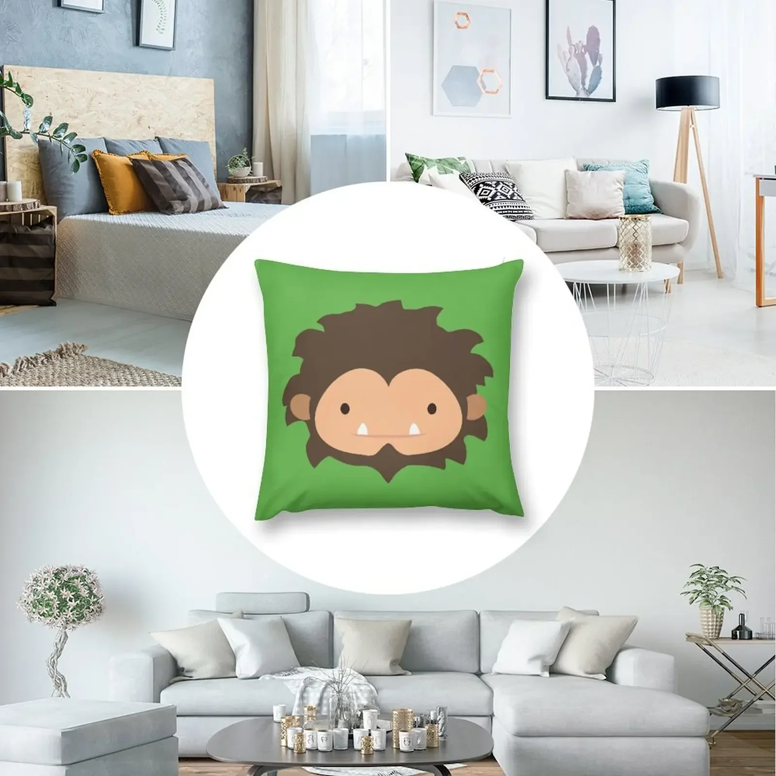 Sneaky Sasquatch-fundas de sofá con cabeza grande para sala de estar, almohadas ornamentales, almohadas para dormir