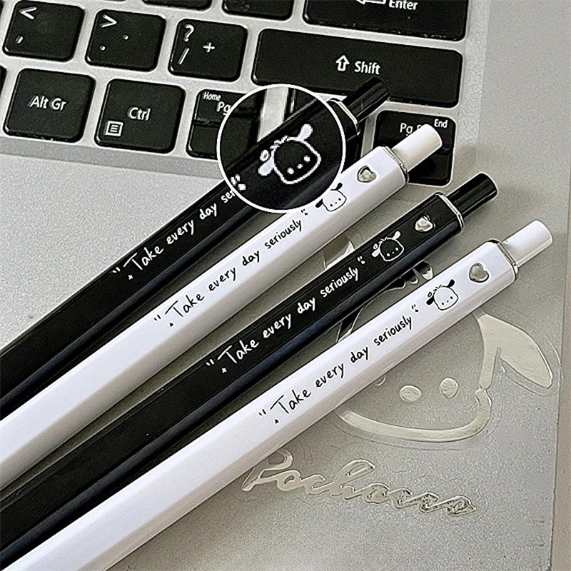 Miniso Sanrio Weighted Pacha Dog Square High Value Press Neutral Pen Quick Drying Student Brush Question Pen ST0.5mm Black Pen