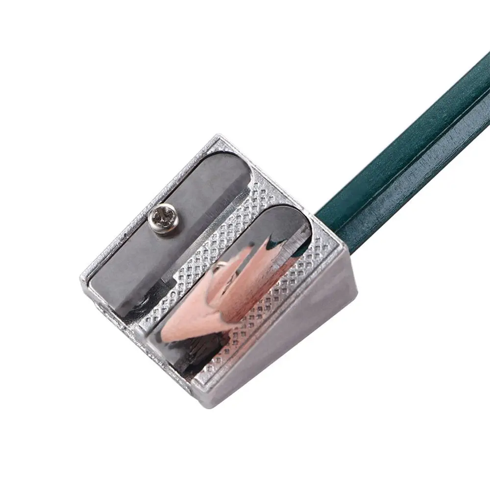 Lovely Stationery Silver Bevelled Two Hole Pens Cutter Tool Pencil Sharpener Office Sharpener Double Hole Pencil Sharpener