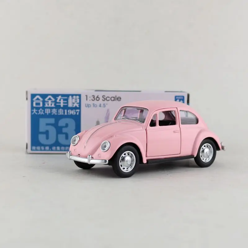 1/36 1967 Volkswagen Classical Beetle Diecast Metal Toy Car Model Miniature Pull Back Educational Collection Gift Kid Match Box