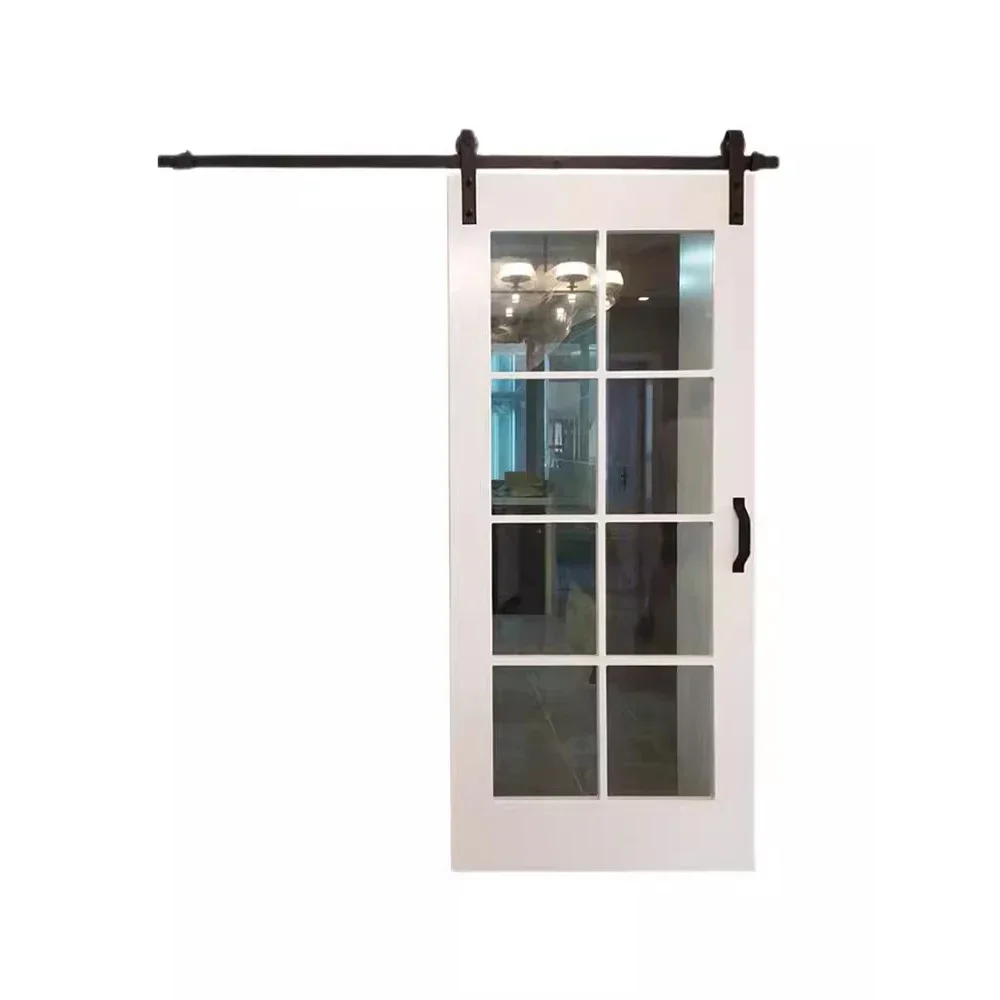&R*Villa Design Vertical Oak Wood Interior Soundproof Sliding Door Indoor Barn Doors for House