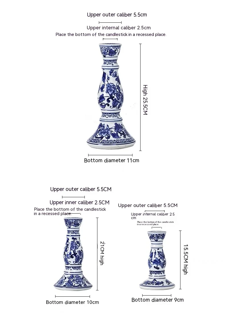 Imagem -06 - Porcelana Azul e Branca Cerâmica Casa Castiçal Incenso Decoração de Casa Simples Estilo Chinês