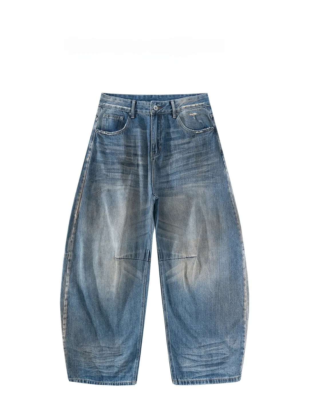 

BAIRBAOLIY American High Street Vintage Waed Jeans Loose Casual Long Pants Knife Trace Design Faionable Ci Men's Jeans