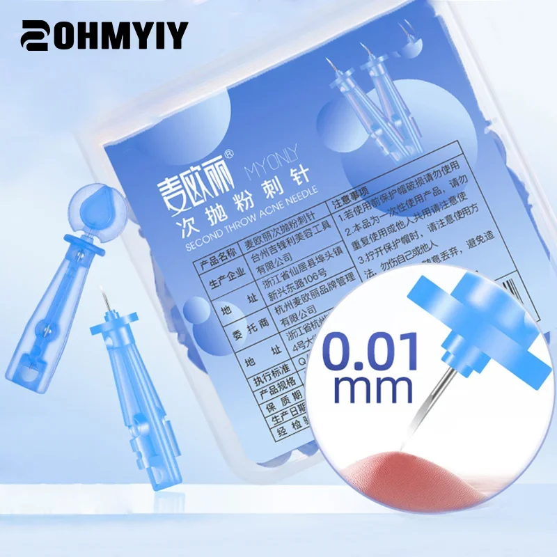 50 pçs removedor de cravo descartável acne agulhas removedor cravo ferramenta remoção e limpeza facial agulhas de aço inoxidável