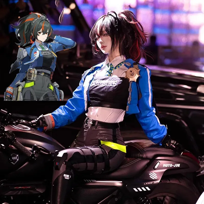 

Zenless Zone Zero Anime Game Zhu Yuan Cosplay Costume Wig Zhuyuan Uniform Criminal Investigation Special Response Team Shoe
