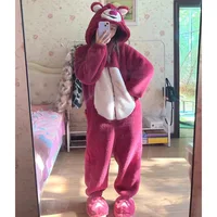 Women Onesie Animal Pajamas Winter Thicken Warm Flannel Bear Cosplay Halloween Costume Anime Sleepwear Plush One Piece Jumpsuits - Image 3
