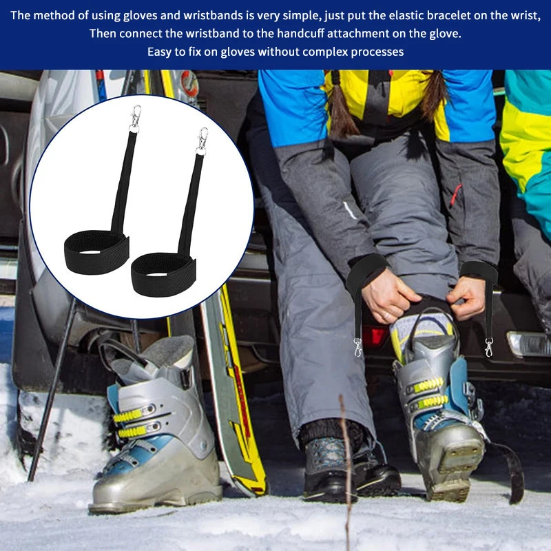 

New 4Pc Elastic Ski Glove Wrist Strap Glove Holder Anti-loss Wrist Straps For Outdoor Snowboard Skis Mountaineering Sport Straps