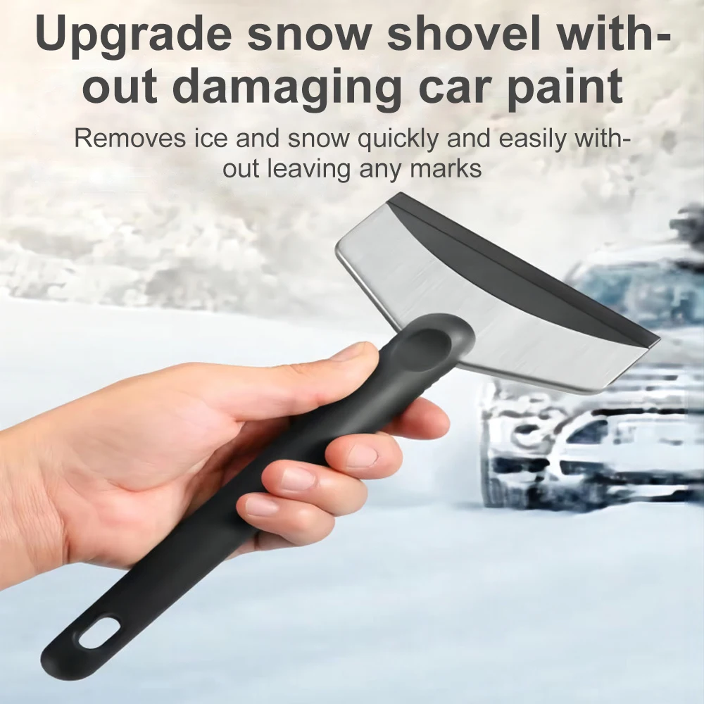 Durable Car Ice Scraper Snow Removal Shovel Windshield Glass Defrost Removal Automotive Winter Stainless Steel Car Accessories