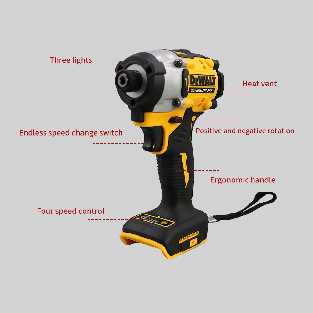 DEWALT DCF860 Impact Screwdriver Brushless Cordless 20V Lithium Battery Multifunction Electrical Drill power tools