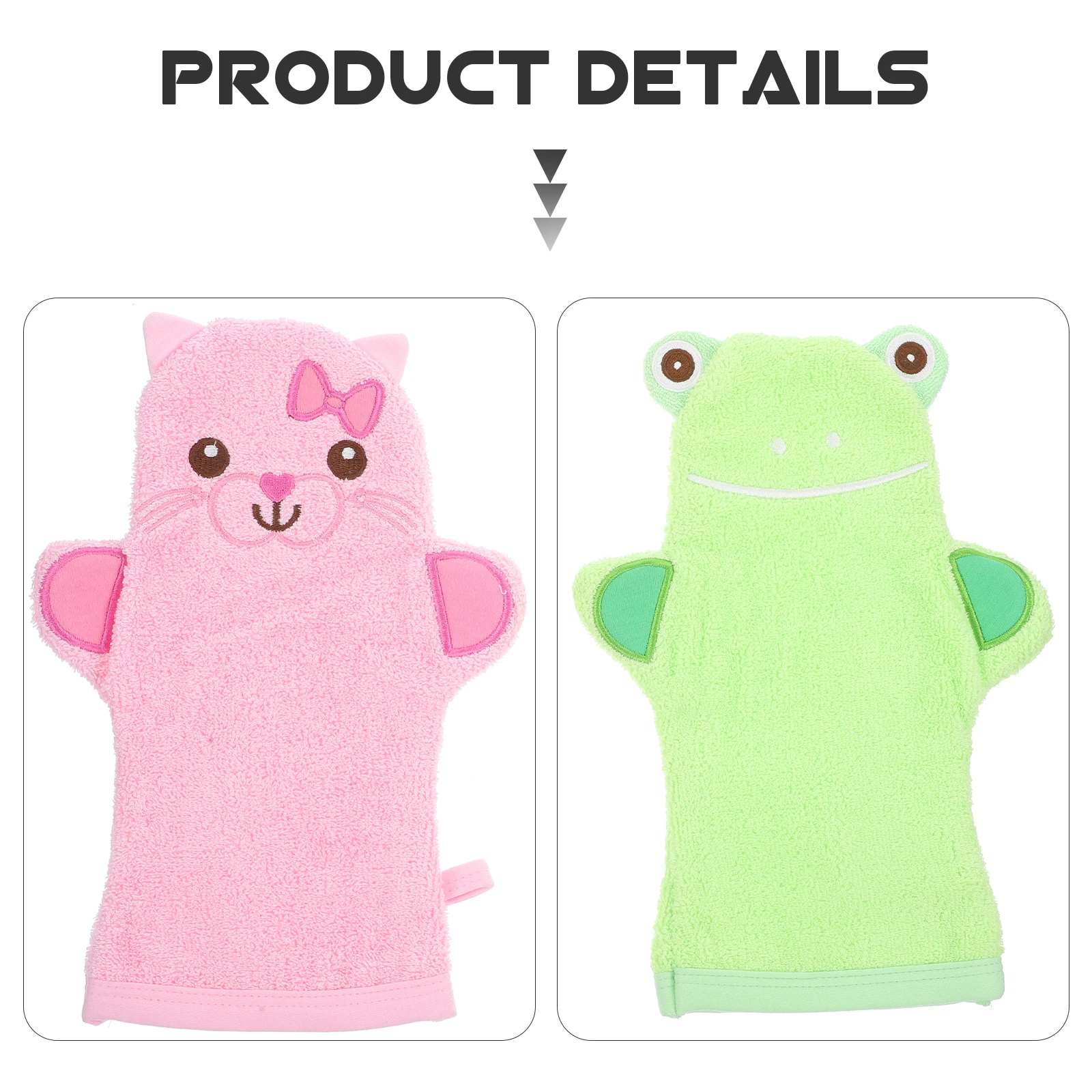 

2pcs Cartoon Bath Gloves Foaming Skin Cleaning Cotton Shower Baby Mittens Kids Exfoliating Mitt Scrubbing Bath Accessories
