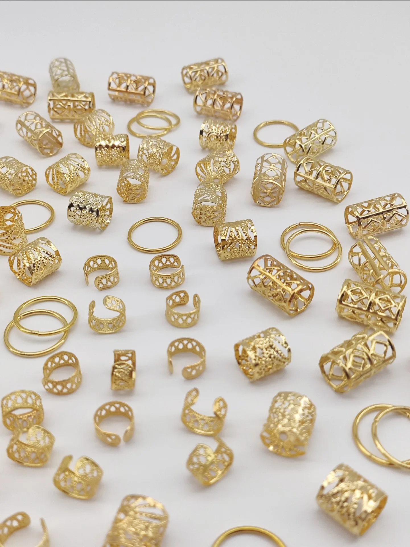 золотые кольца для волос для косичек 80 шт./упак. бусины для волос косы кольца для волос в стиле хиппи аксессуары для волос Loc украшения для волос для косичек