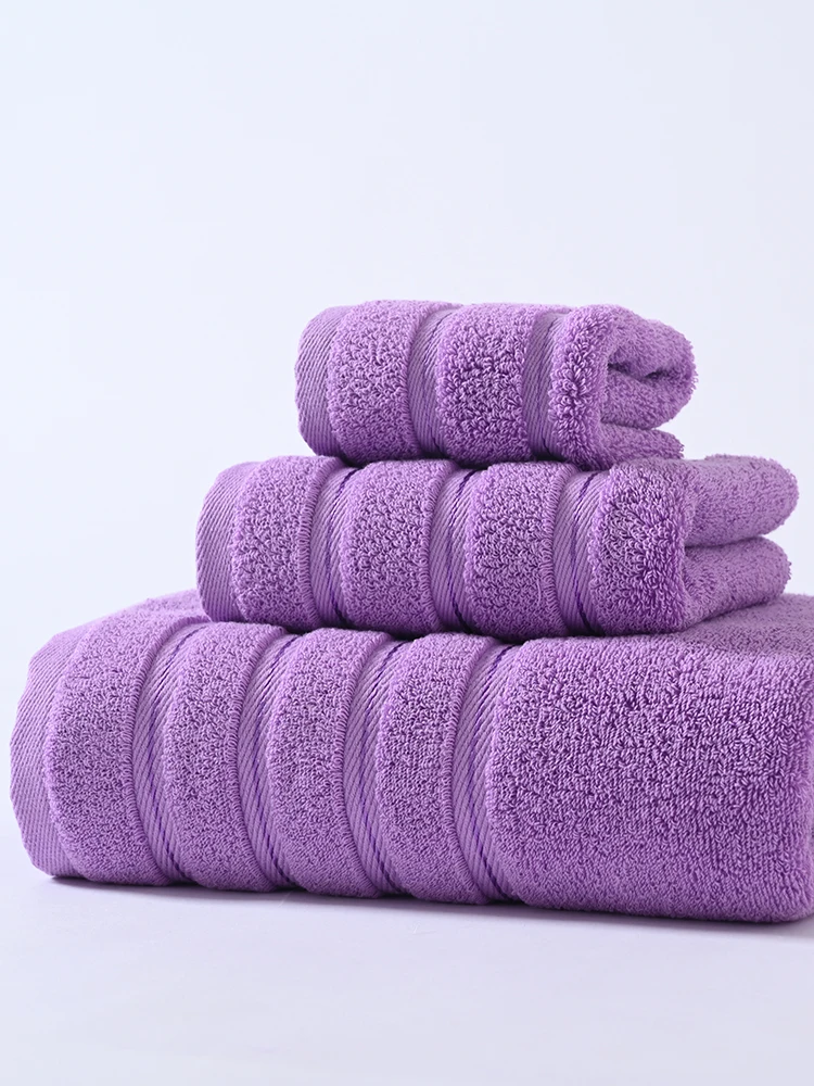 Cotton Bathroom Absorbent Soft Deluxe Square Towel Wash Towel Bath Towel 3 Piece Set Home Hotel Beauty Salon 34X34 34X74 70X140