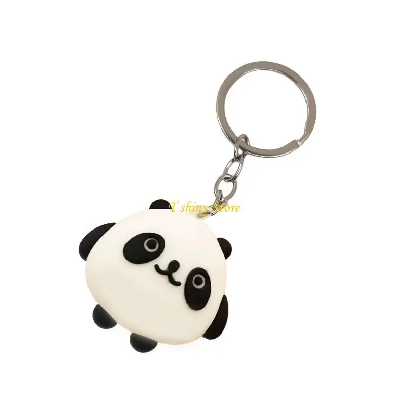 N58F Adorable Silicone Panda Keyring Accessory Cartoon Animal Pendant Backpack or Handbag Decoration Souvenir for Friend